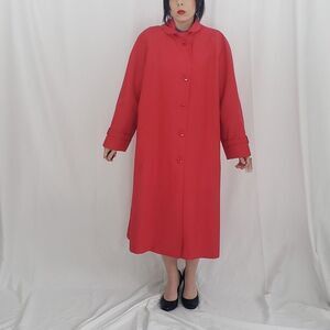 70s Deadstock Red‎ Trench Coat